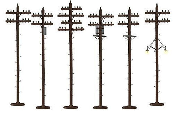 ASST TELEPHONE POLES 6PK      