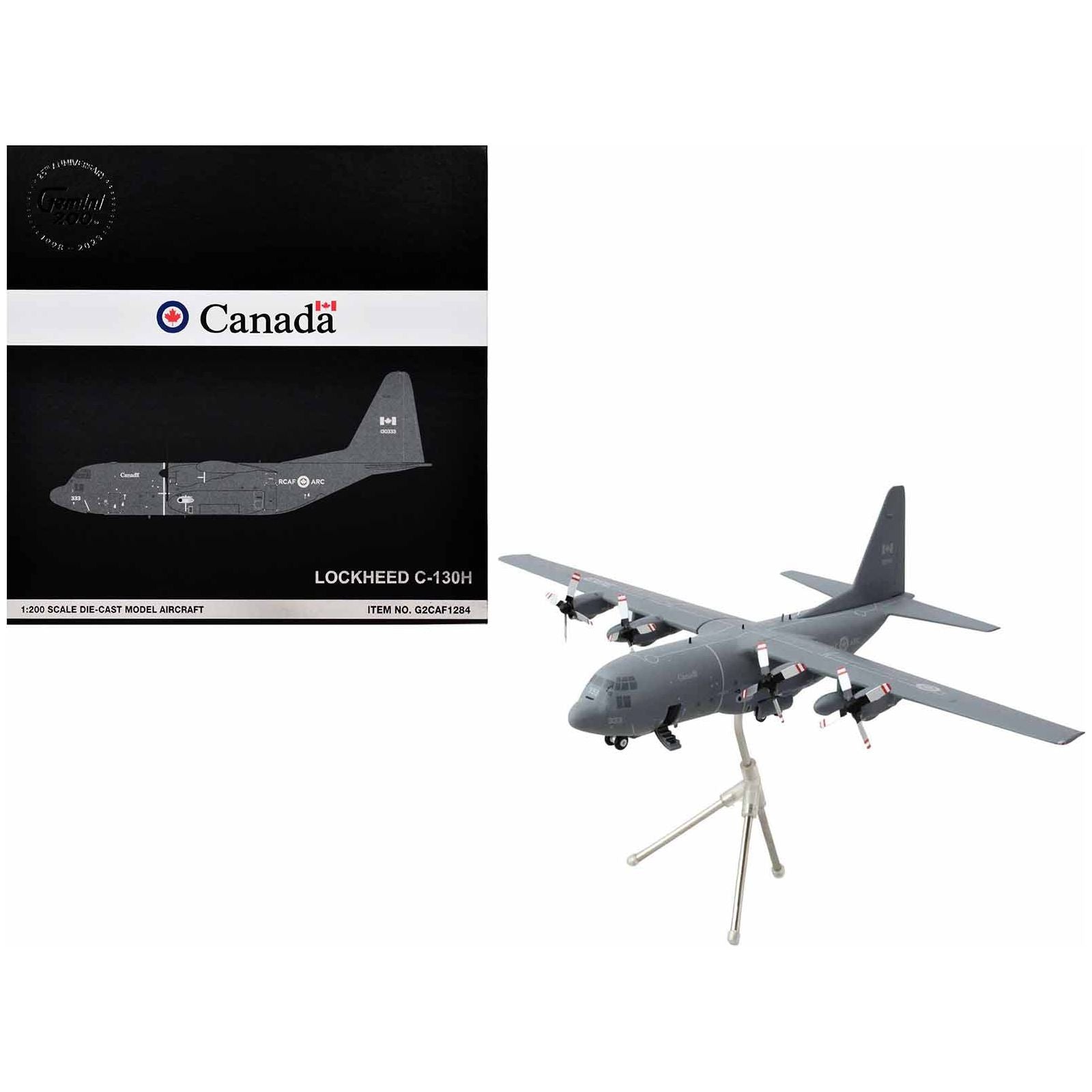 Lockheed C - 130H Hercules Transport Aircraft "Royal Canadian Air Force" (130333) Gray "Gemini 200" Series 1/200 Diecast Model Airplane by GeminiJets - GeminiJets - ModelCars.com