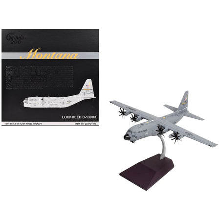 Lockheed C-130H3 Hercules Transport Aircraft "Montana Air National Guard, Great Falls ANGB" United States Air Force "Gemini 200" Series 1/200 Diecast Model Airplane by GeminiJets-GeminiJets-ModelCars.com