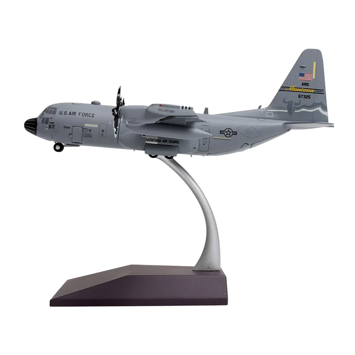 Lockheed C-130H3 Hercules Transport Aircraft "Montana Air National Guard, Great Falls ANGB" United States Air Force "Gemini 200" Series 1/200 Diecast Model Airplane by GeminiJets-GeminiJets-ModelCars.com
