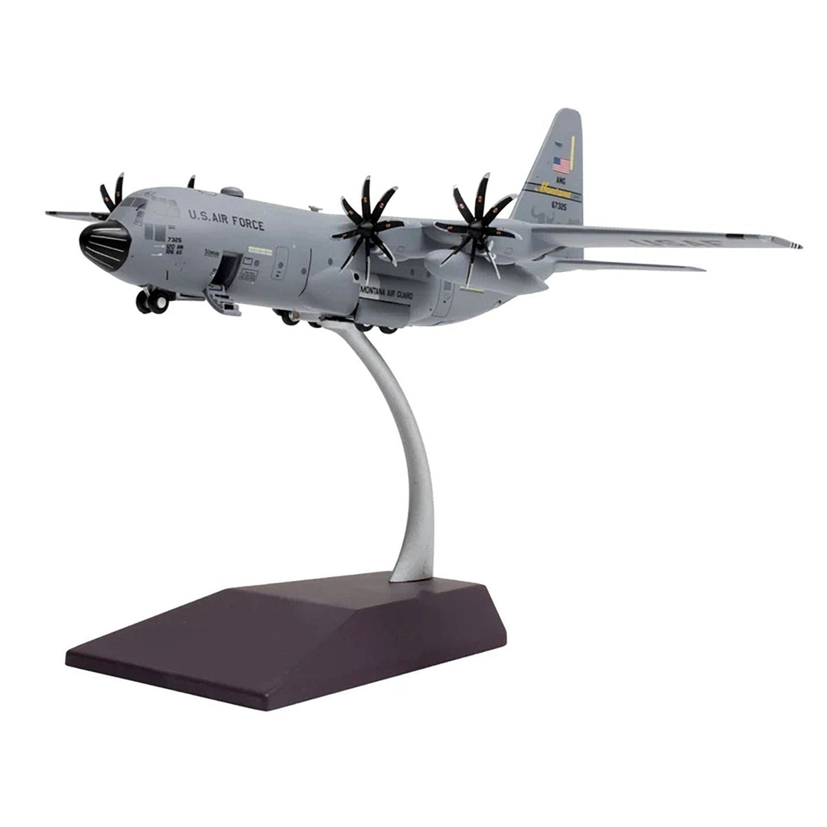Lockheed C-130H3 Hercules Transport Aircraft "Montana Air National Guard, Great Falls ANGB" United States Air Force "Gemini 200" Series 1/200 Diecast Model Airplane by GeminiJets-GeminiJets-ModelCars.com