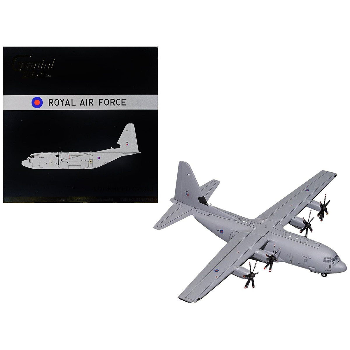 Lockheed C-130J Super Hercules Transport Aircraft "British Royal Air Force" Gray "Gemini 200" Series 1/200 Diecast Model Airplane by GeminiJets-GeminiJets-ModelCars.com