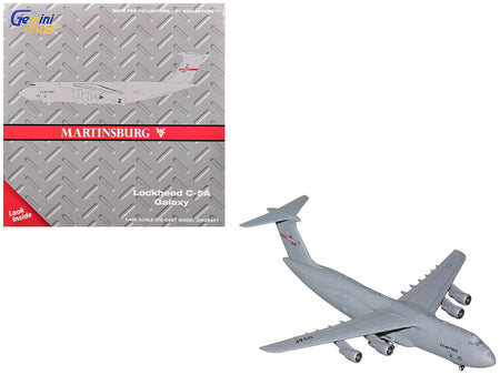 Lockheed C-5A Galaxy Transport Aircraft "Martinsburg Air Force Base" United States Air Force (68-0222) Gray "Gemini Macs" Series 1/400 Diecast Model by GeminiJets-GeminiJets-ModelCars.com