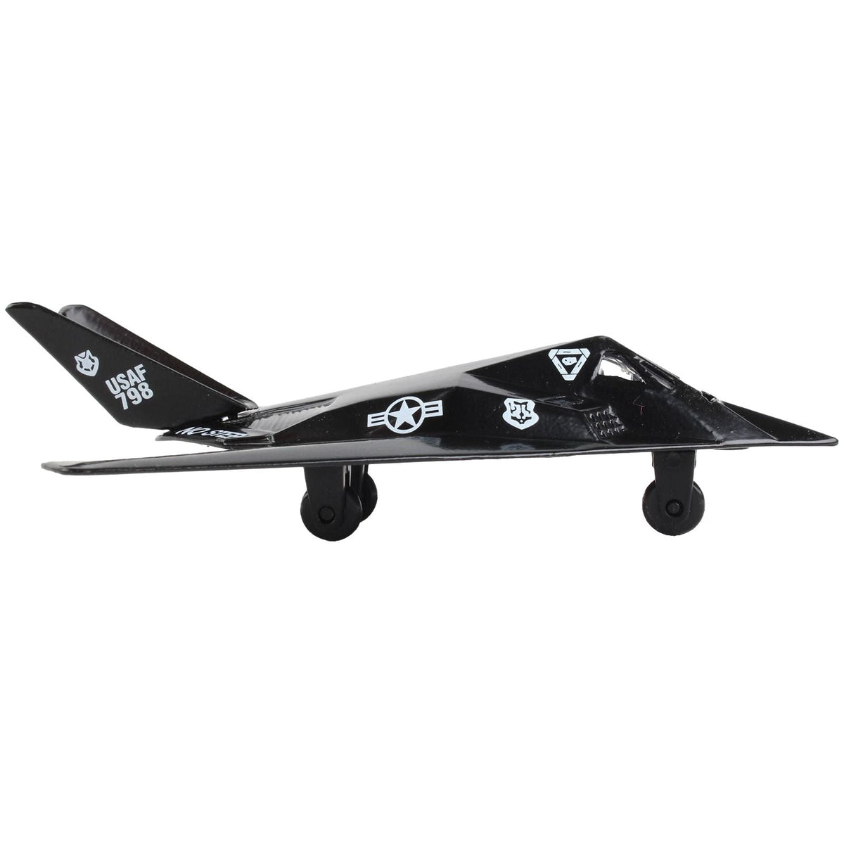 Lockheed F - 117 Nighthawk Stealth Aircraft Black "United States Air Force" with Runway Section Diecast Model Airplane by Runway24 - Runway24 - ModelCars.com