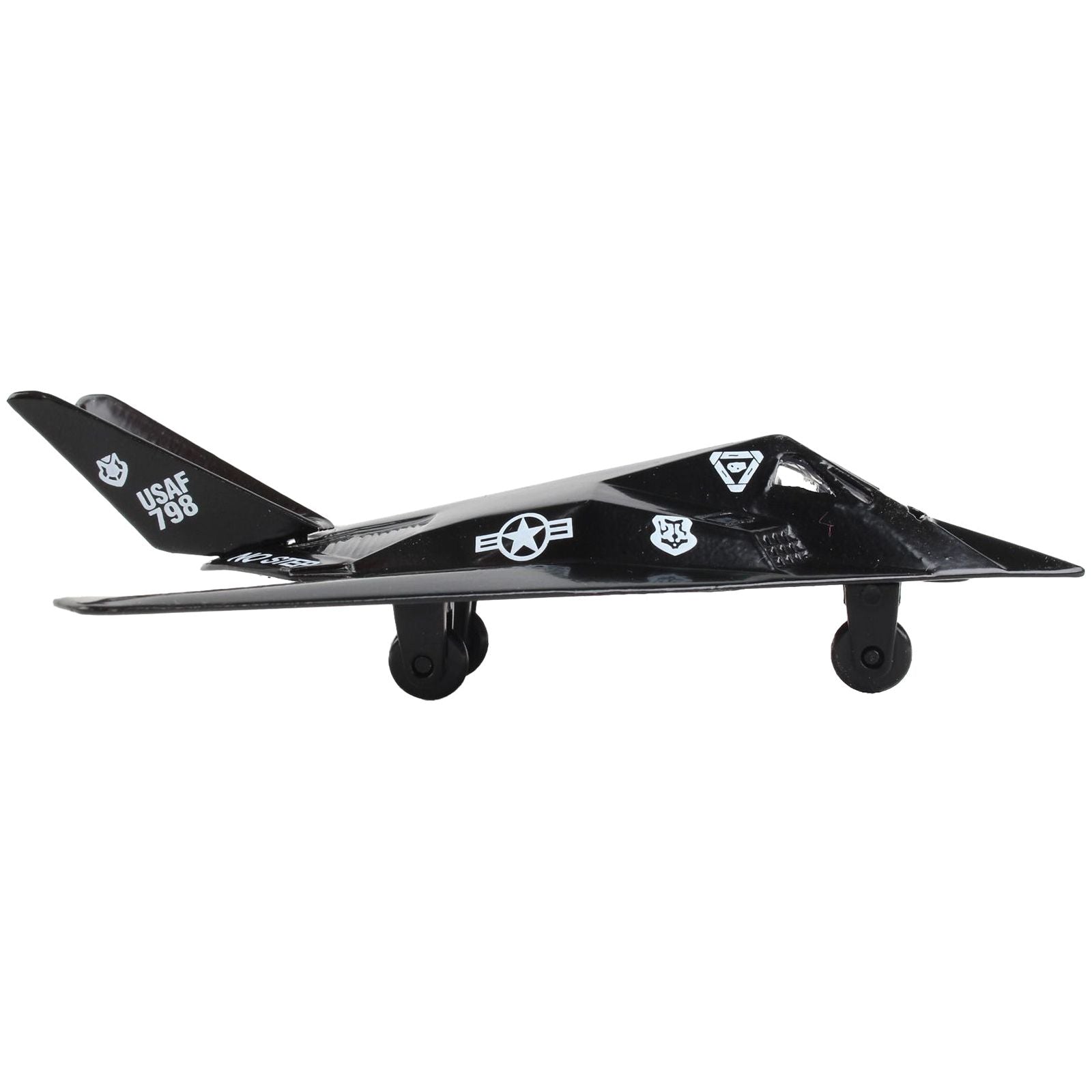 Lockheed F - 117 Nighthawk Stealth Aircraft Black "United States Air Force" with Runway Section Diecast Model Airplane by Runway24 - Runway24 - ModelCars.com