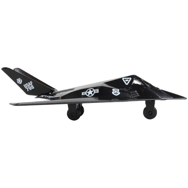 Lockheed F - 117 Nighthawk Stealth Aircraft Black "United States Air Force" with Runway Section Diecast Model Airplane by Runway24 - Runway24 - ModelCars.com
