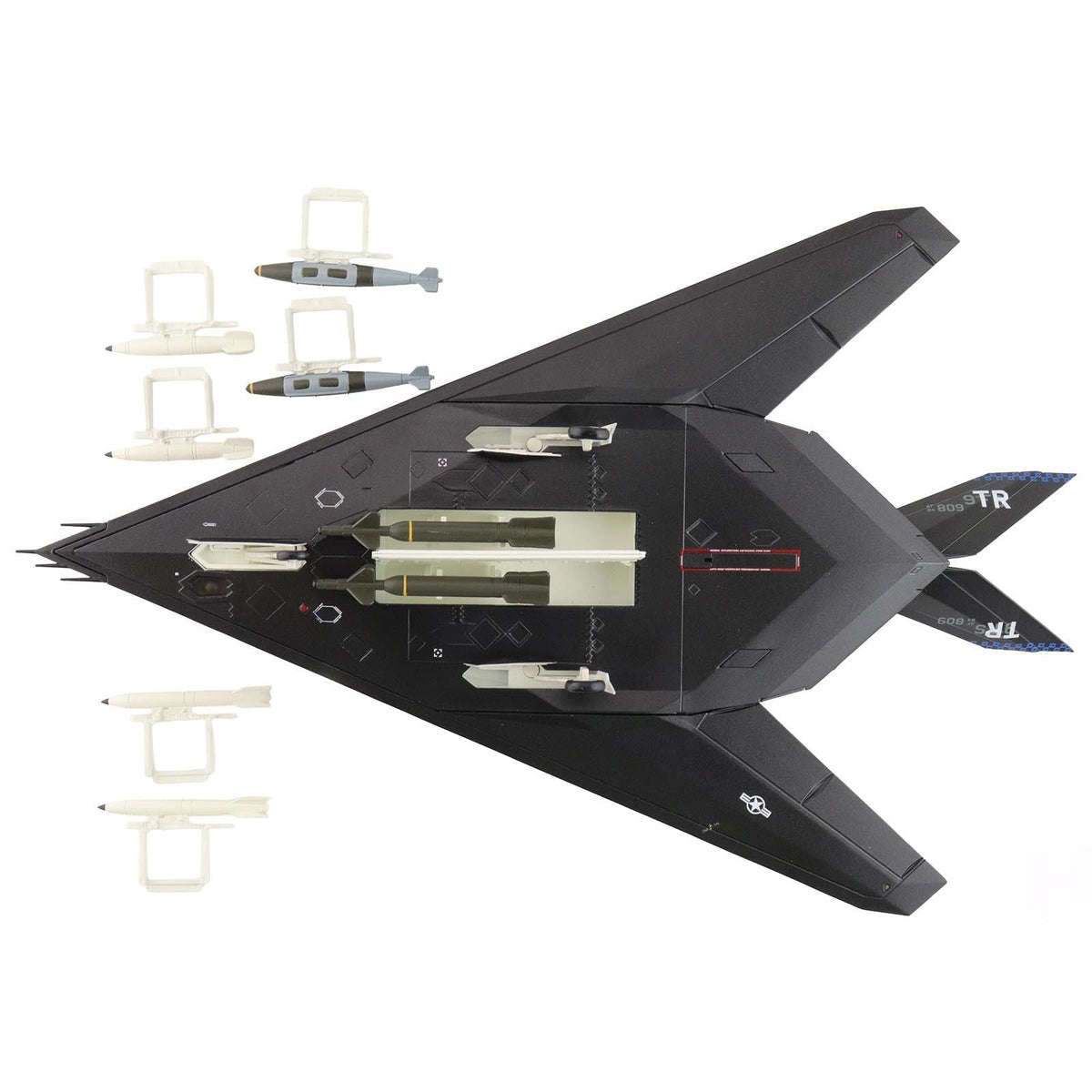 Lockheed F-117A Nighthawk Stealth Aircraft "84-0809" (2022) United States Air Force "Air Power Series" 1/72 Diecast Model by Hobby Master-Hobby Master-ModelCars.com