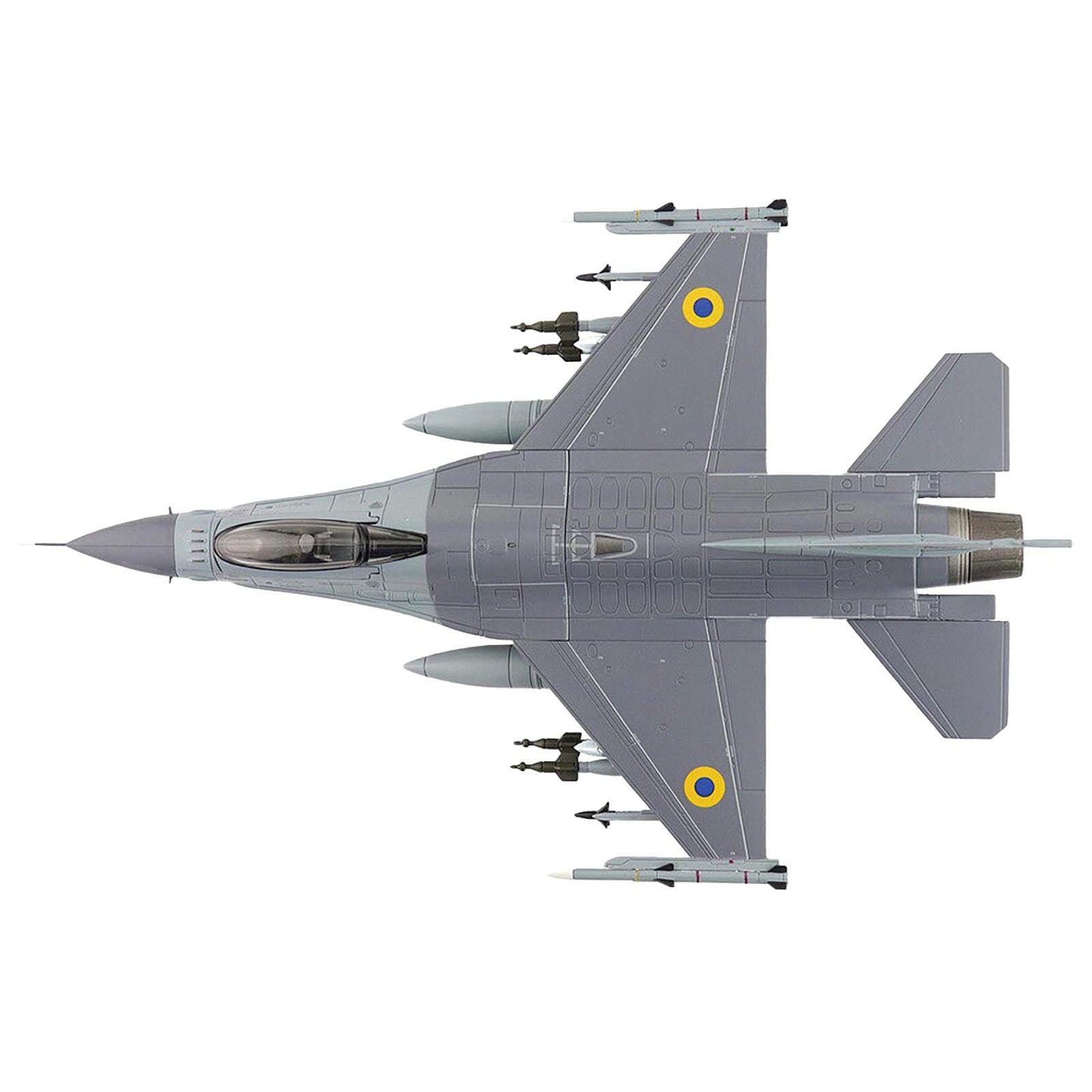 Lockheed F - 16AM Fighting Falcon Fighter Aircraft "UA24 - 3596 Pylon Integrated Dispenser System Plus" (2024) Ukrainian Air Force "Air Power Series" 1/72 Diecast Model by Hobby Master - Hobby Master - ModelCars.com