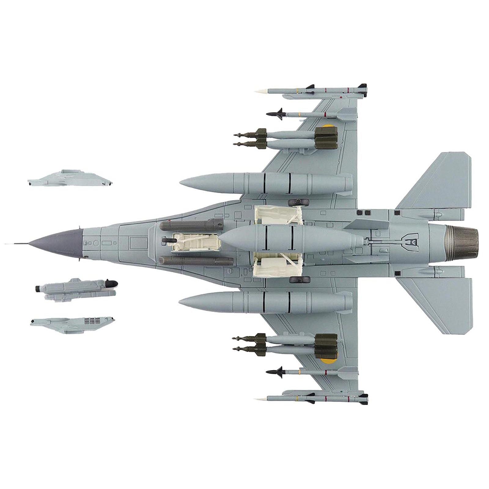 Lockheed F - 16AM Fighting Falcon Fighter Aircraft "UA24 - 3596 Pylon Integrated Dispenser System Plus" (2024) Ukrainian Air Force "Air Power Series" 1/72 Diecast Model by Hobby Master - Hobby Master - ModelCars.com