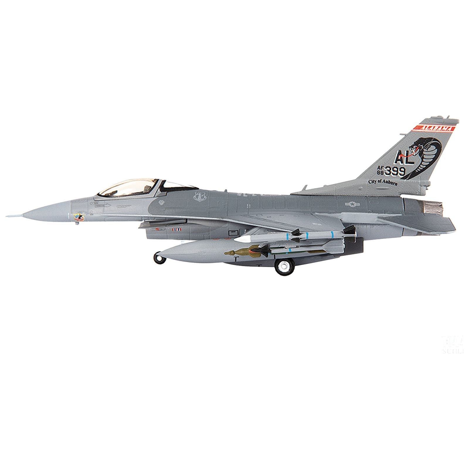 Lockheed F - 16C Fighting Falcon Fighter Aircraft "100th Fighter Squadron 187th Fighter Wing Alabama Air National Guard" (2002) United States Air Force 1/144 Diecast Model by JC Wings - JC Wings - ModelCars.com