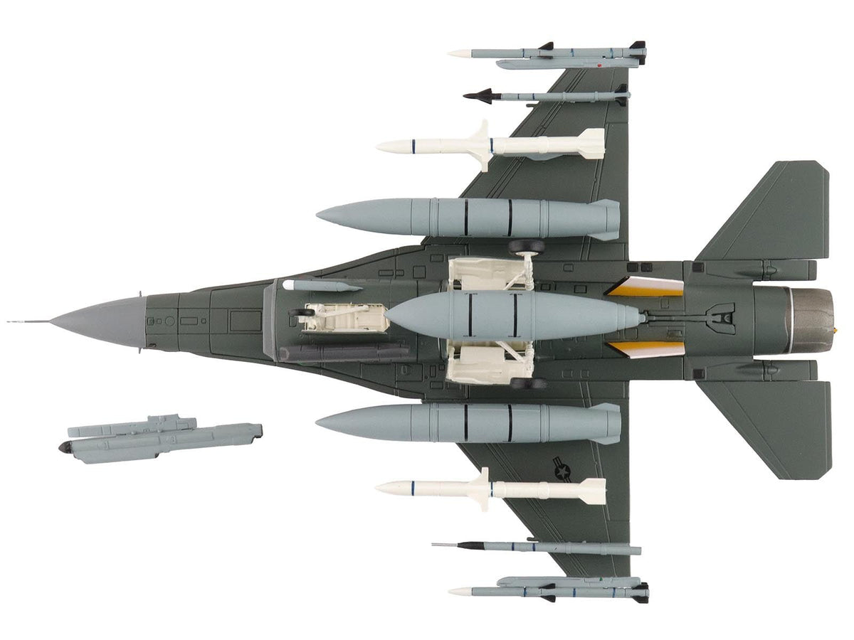 Lockheed F-16CM Fighting Falcon Fighter Aircraft "91-0379 Tiger Tiger 1 79th Fighter Squadron Shaw Air Force Base" (2023) United States Air Force "Air Power Series" 1/72 Diecast Model by Hobby Master-Hobby Master-ModelCars.com
