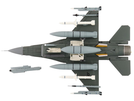 Lockheed F-16CM Fighting Falcon Fighter Aircraft "91-0379 Tiger Tiger 1 79th Fighter Squadron Shaw Air Force Base" (2023) United States Air Force "Air Power Series" 1/72 Diecast Model by Hobby Master-Hobby Master-ModelCars.com