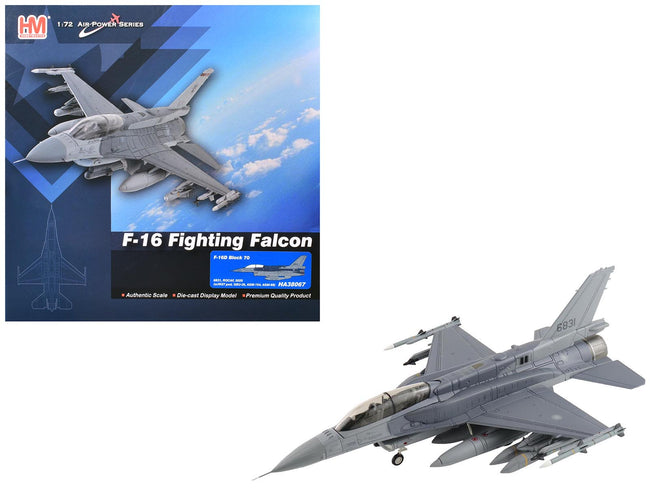 Lockheed F-16D Fighting Falcon Fighter Aircraft "6831 Block 70" (2025) Republic of China Air Force "Air Power Series" 1/72 Diecast Model by Hobby Master-Hobby Master-ModelCars.com