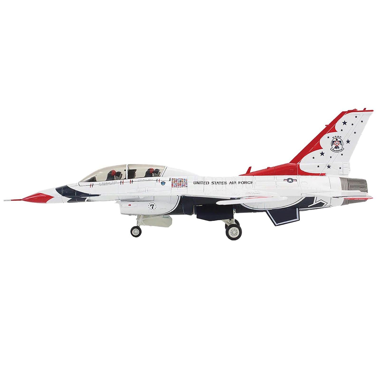 Lockheed F - 16D Fighting Falcon Fighter Aircraft "No.7 Thunderbirds Nellis Air Force Base" (2017) United States Air Force "Air Power Series" 1/72 Diecast Model by Hobby Master - Hobby Master - ModelCars.com