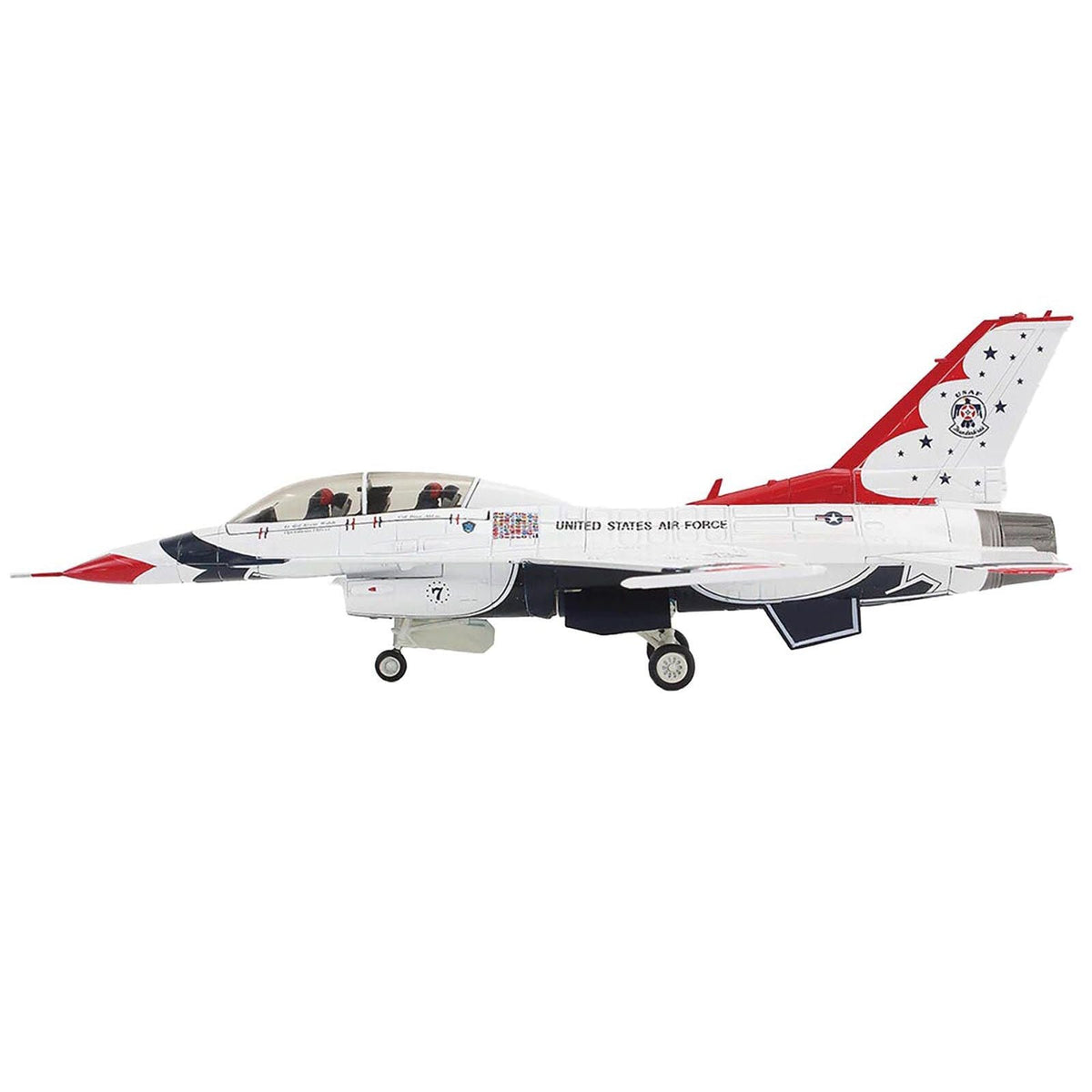Lockheed F-16D Fighting Falcon Fighter Aircraft "No.7 Thunderbirds Nellis Air Force Base" (2017) United States Air Force "Air Power Series" 1/72 Diecast Model by Hobby Master-Hobby Master-ModelCars.com