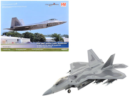 Lockheed F-22 Raptor Stealth Aircraft "01-4023 Major Joshua 'Cabo' Gunderson 43rd FS 325th FW Tyndall AFB" United States Air Force "Air Power Series" 1/72 Diecast Model by Hobby Master-Hobby Master-ModelCars.com