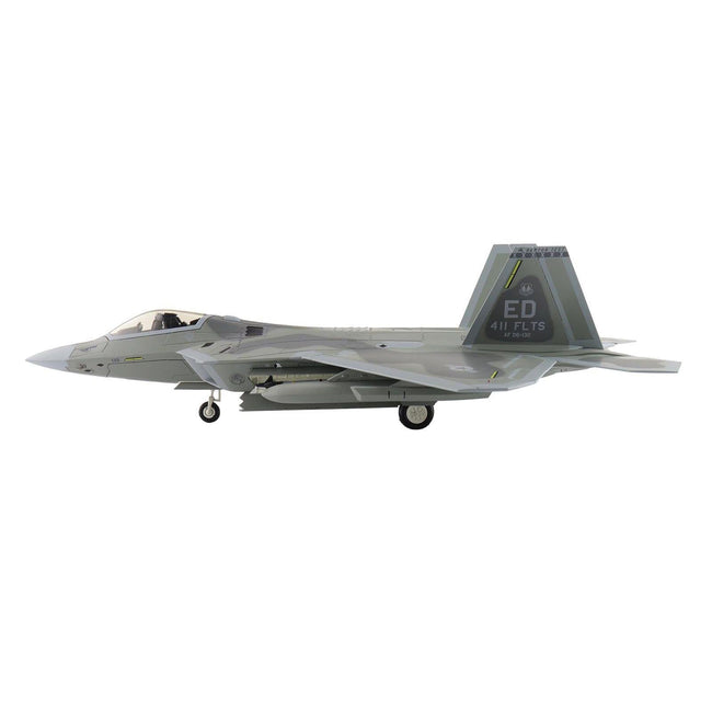 Lockheed F - 22 Raptor Stealth Aircraft with Steakthy Pods "AF06 - 132 411th Flight Test Squadron Edwards Air Force Base" (2022) United States Air Force "Air Power Series" 1/72 Diecast Model by Hobby Master - Hobby Master - ModelCars.com