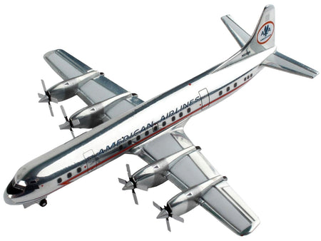Lockheed L-188 Electra Commercial Aircraft "American Airlines" Silver with Red Stripes 1/400 Diecast Model Airplane by GeminiJets-GeminiJets-ModelCars.com