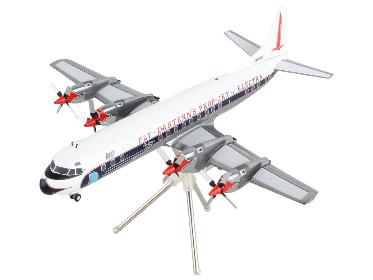 Lockheed L-188 Electra Commercial Aircraft "Eastern Air Lines" White with Blue Stripes "Gemini 200" Series 1/200 Diecast Model Airplane by GeminiJets-GeminiJets-ModelCars.com
