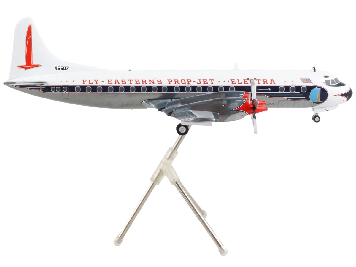 Lockheed L-188 Electra Commercial Aircraft "Eastern Air Lines" White with Blue Stripes "Gemini 200" Series 1/200 Diecast Model Airplane by GeminiJets-GeminiJets-ModelCars.com