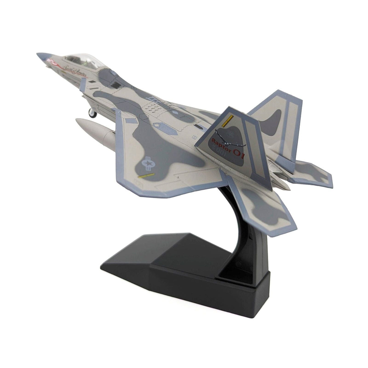 Lockheed Martin F-22A Raptor Aircraft "Spirit of America 412th Test Wing Edwards Air Force Base" (1997) United States Air Force 1/100 Diecast Model Airplane-Other-ModelCars.com