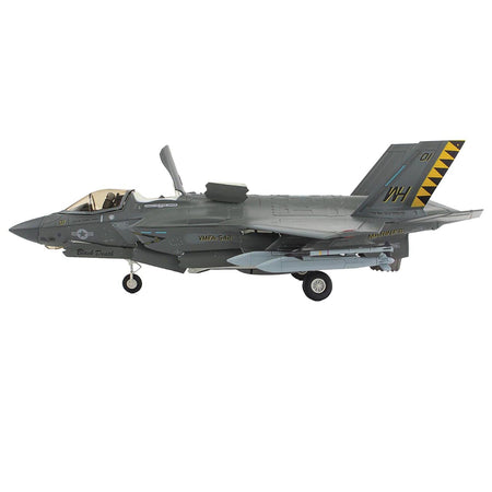 Lockheed Martin F-35B Lightning II Aircraft (Beast Mode) "Black Death VMFA-542 MCAS Cherry Point" (2023) United States Marine Corps "Air Power Series" 1/72 Diecast Model by Hobby Master-Hobby Master-ModelCars.com
