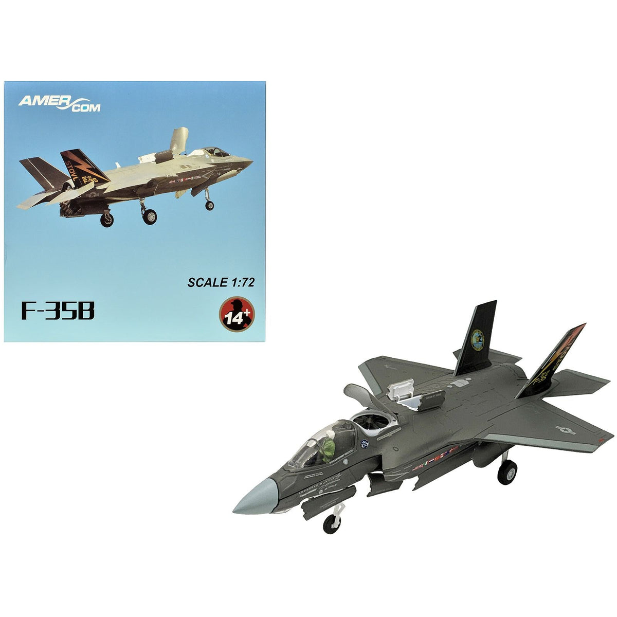 Lockheed Martin F-35B (STOVL) Lightning II Aircraft "BF-01 Prototype Air Test an Evaluation Squadron 23 (VX-23) Salty Dogs" (2009) United States Navy 1/72 Diecast Model Airplane-Other-ModelCars.com