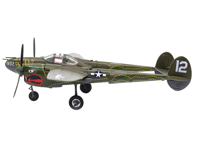 Lockheed P-38 Lightning Fighter Aircraft "Haleakala II 80th FG 459th FS Twin Dragons" (1944) United States Army Air Forces 1/72 Diecast Model by Militaria Die Cast-Militaria Die Cast-ModelCars.com