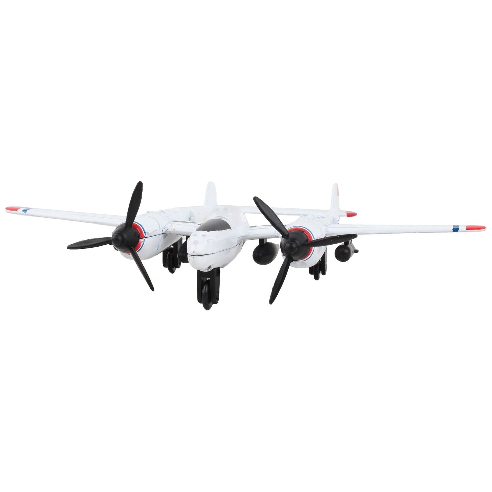 Lockheed P - 38J Lightning Fighter Aircraft White with Red Wingtips "United States Army Air Force" with Runway Section Diecast Model Airplane by Runway24 - Runway24 - ModelCars.com