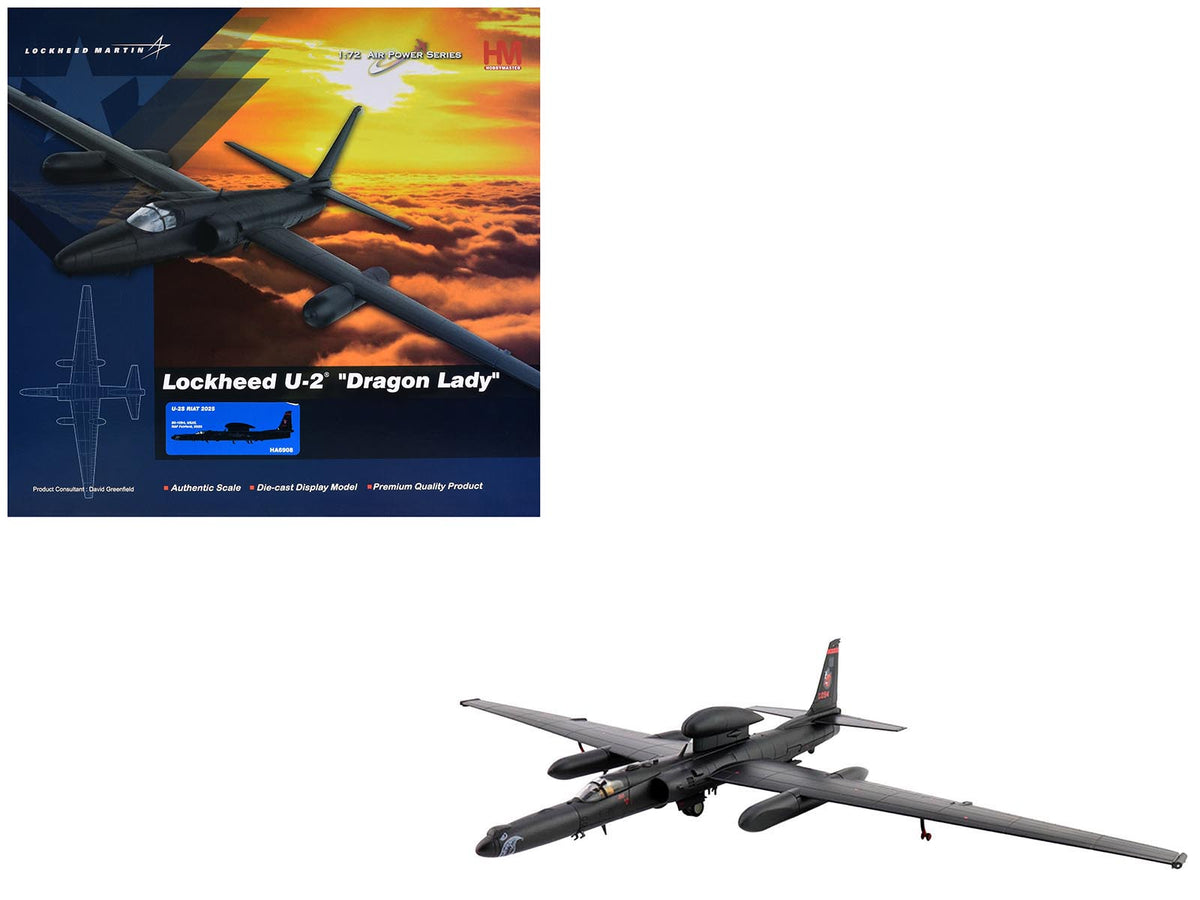 Lockheed U-2S Dragon Lady Aircraft "80-1094 RAF Fairford Royal International Air Tattoo" (2025) United States Air Force "Air Power Series" 1/72 Diecast Model by Hobby Master-Hobby Master-ModelCars.com