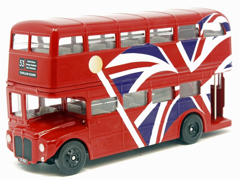 London Bus Red with UK Flag Graphics "Best of British" Series Diecast Model Car by Corgi-Corgi-ModelCars.com
