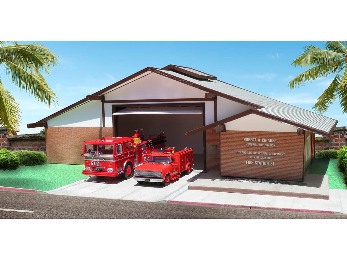 Los Angeles County Fire Department Fire Station 51 Diorama EZ Assembly Kit "Emergency!" Series 1/50 Model by Iconic Replicas-Iconic Replicas-ModelCars.com