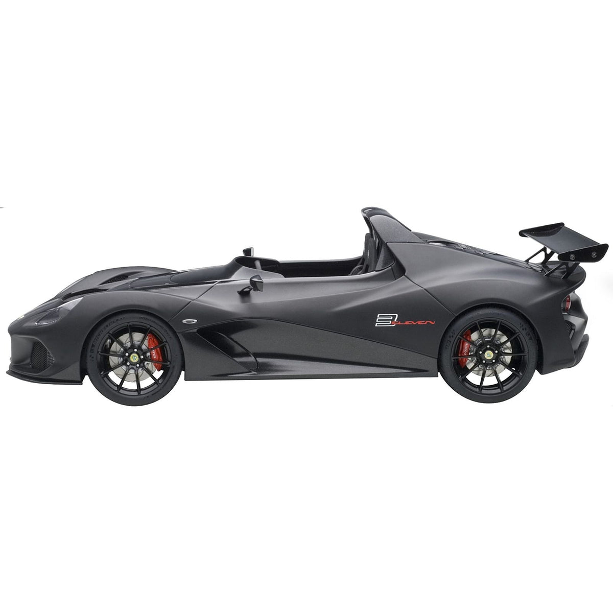 Lotus 3 - Eleven Matt Black with Gloss Black Accents 1/18 Model Car by Autoart - Autoart - ModelCars.com