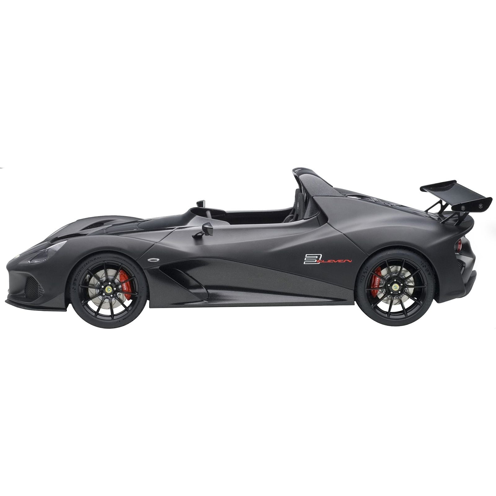 Lotus 3 - Eleven Matt Black with Gloss Black Accents 1/18 Model Car by Autoart - Autoart - ModelCars.com