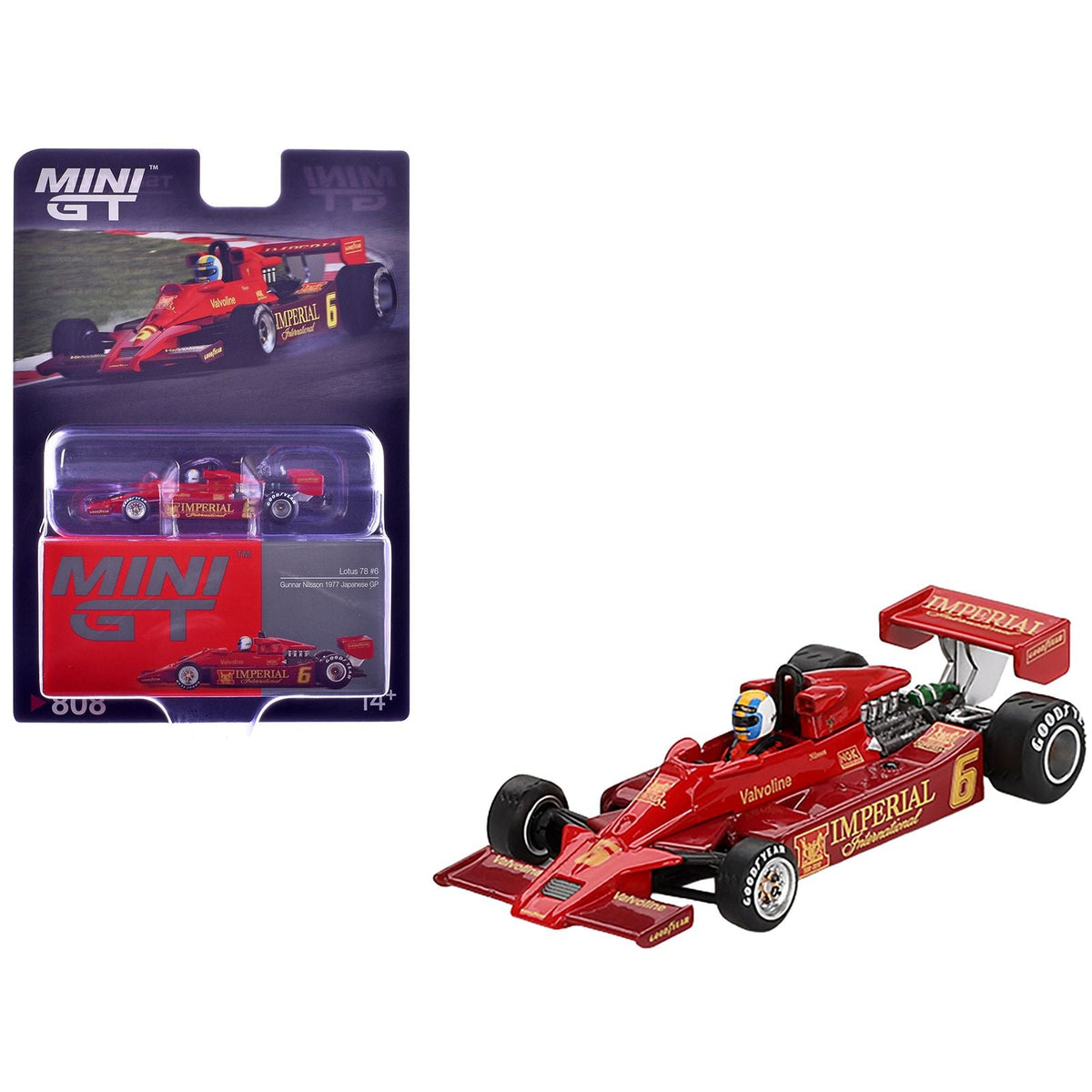Lotus 78 #6 Gunnar Nilsson "John Player Team Lotus" Formula One F1 "Japanese GP" (1977) Limited Edition 1/64 Diecast Model Car by Mini GT-Mini GT-ModelCars.com