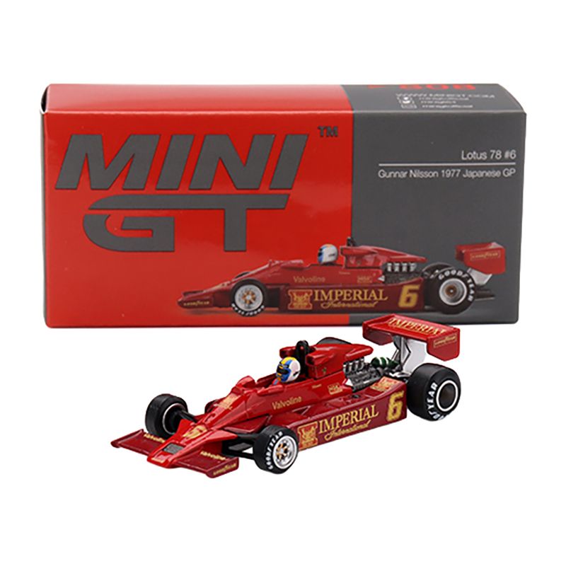 Lotus 78 #6 Gunnar Nilsson "John Player Team Lotus" Formula One F1 "Japanese GP" (1977) Limited Edition 1/64 Diecast Model Car by Mini GT-Mini GT-ModelCars.com