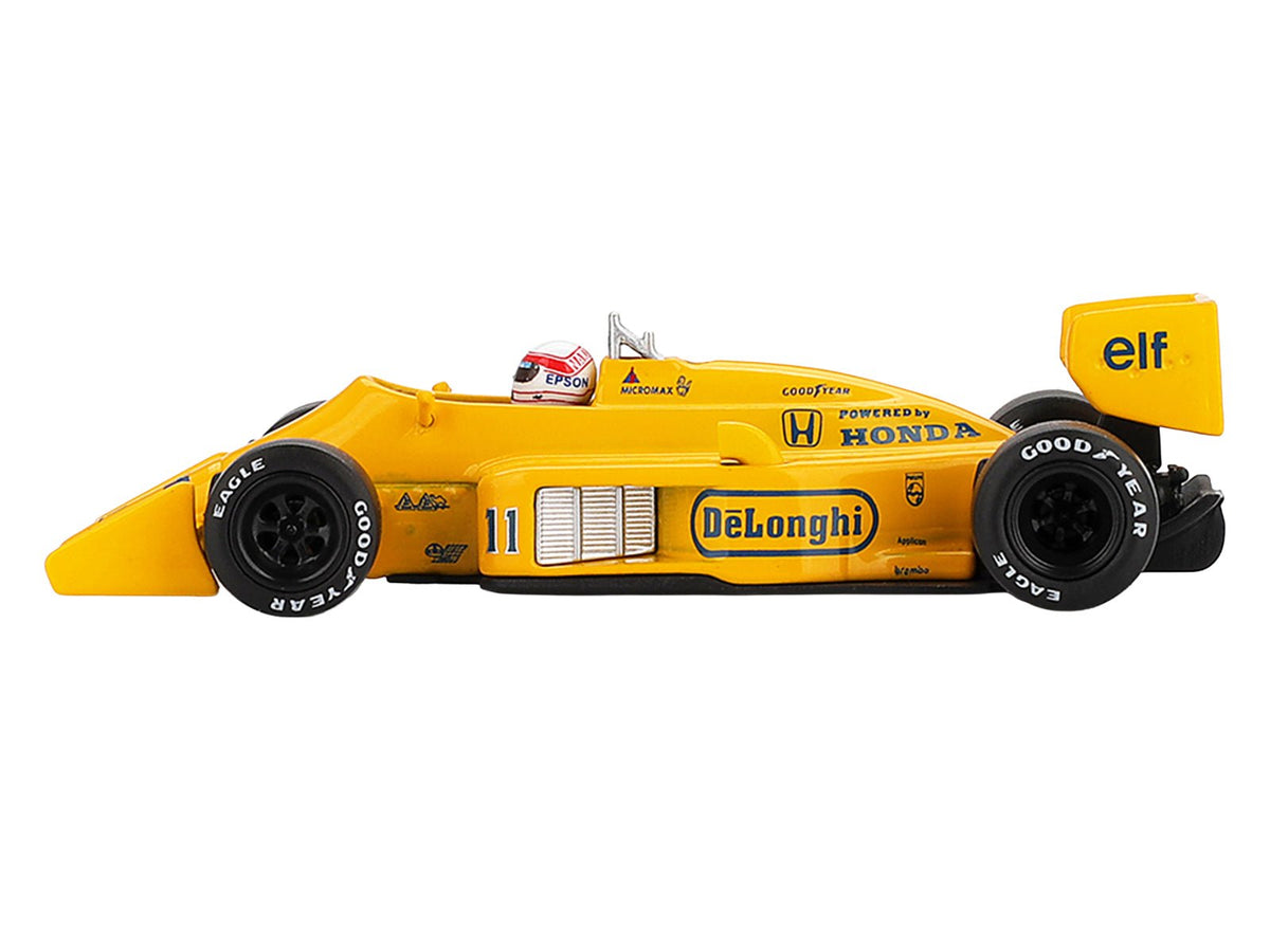 Lotus 99T 11 Satoru Nakajima Formula One F1 "Monaco GP" (1987) with Driver Figure Limited Edition 1/64 Diecast Model Car by Mini GT-Mini GT-ModelCars.com
