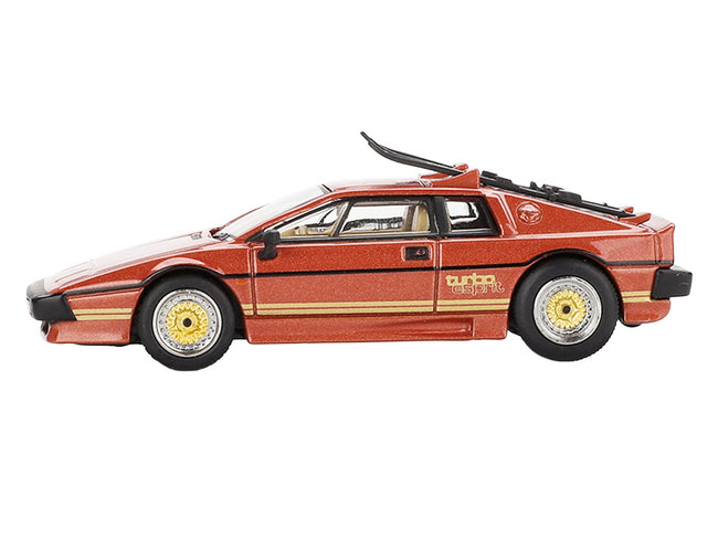 Lotus Esprit Turbo RHD (Right Hand Drive) Copper Fire Metallic with Skiis 007 James Bond "For Your Eyes Only" (1981) Movie Limited Edition 1/64 Diecast Model Car by Mini GT-Mini GT-ModelCars.com