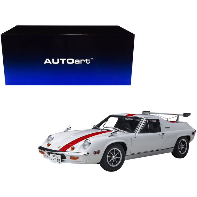 Lotus Europa Special White with Red Stripe and Graphics "The Circuit Wolf" 1/18 Model Car by Autoart - Autoart - ModelCars.com