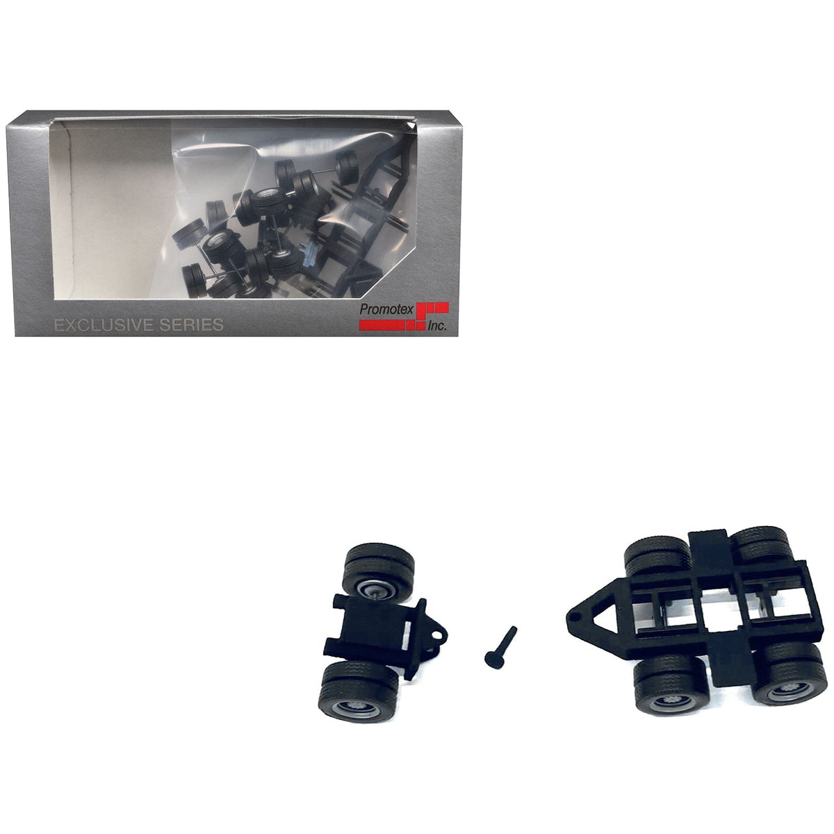 Lowboy Dual Axle Booster with Integrated Rear Axle (2 Sets) 1/87 (HO) Plastic Model by Promotex-Promotex-ModelCars.com