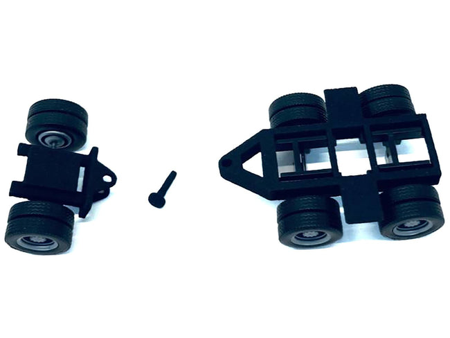 Lowboy Dual Axle Booster with Integrated Rear Axle (2 Sets) 1/87 (HO) Plastic Model by Promotex-Promotex-ModelCars.com