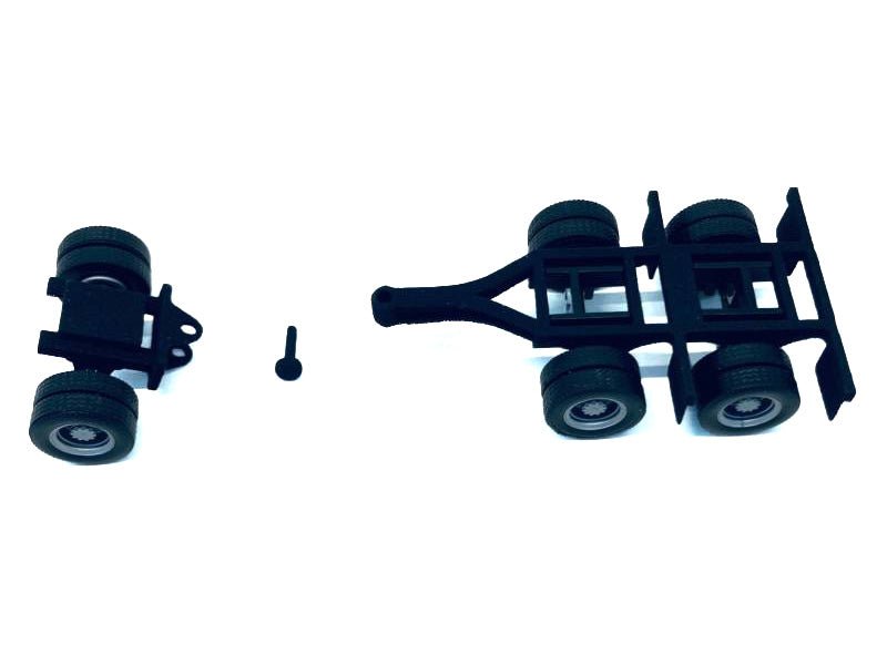 Lowboy Dual Axle Booster with Integrated Rear Axle and Fenders (2 Sets) 1/87 (HO) Plastic Model by Promotex-Promotex-ModelCars.com