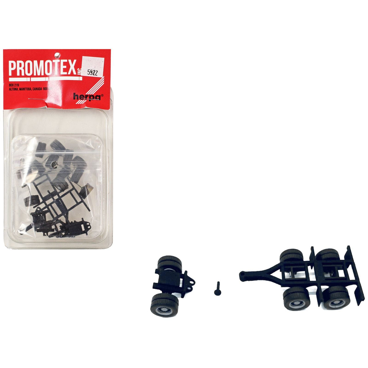 Lowboy Dual Axle Booster with Integrated Rear Axle and Fenders (2 Sets) 1/87 (HO) Plastic Model by Promotex-Promotex-ModelCars.com