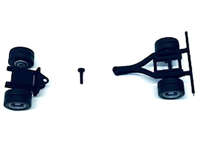 Lowboy Single Axle Booster with Integrated Rear Axle and Fenders (2 Sets) 1/87 (HO) Plastic Model by Promotex-Promotex-ModelCars.com