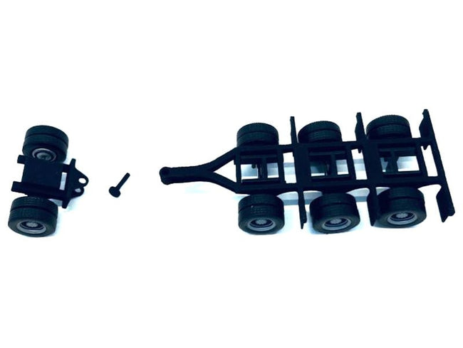 Lowboy Tri-Axle Booster with Integrated Rear Axle and Fenders (2 Sets) 1/87 (HO) Plastic Model by Promotex-Promotex-ModelCars.com