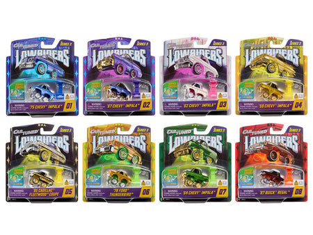 "Lowriders Show Glow" Series 3 Set of 8 Pieces Diecast Model Cars by CarTuned-Car Tuned-ModelCars.com