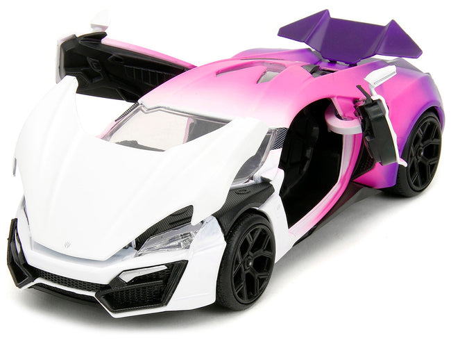 Lykan Hypersport White Pink and Purple Gradient "Pink Slips" Series 1/24 Diecast Model Car by Jada-Jada-ModelCars.com