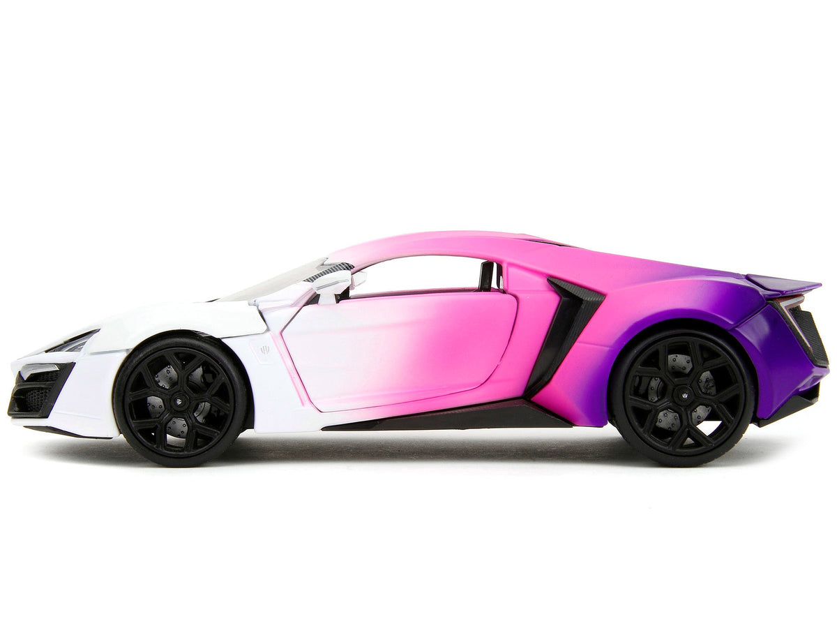 Lykan Hypersport White Pink and Purple Gradient "Pink Slips" Series 1/24 Diecast Model Car by Jada-Jada-ModelCars.com