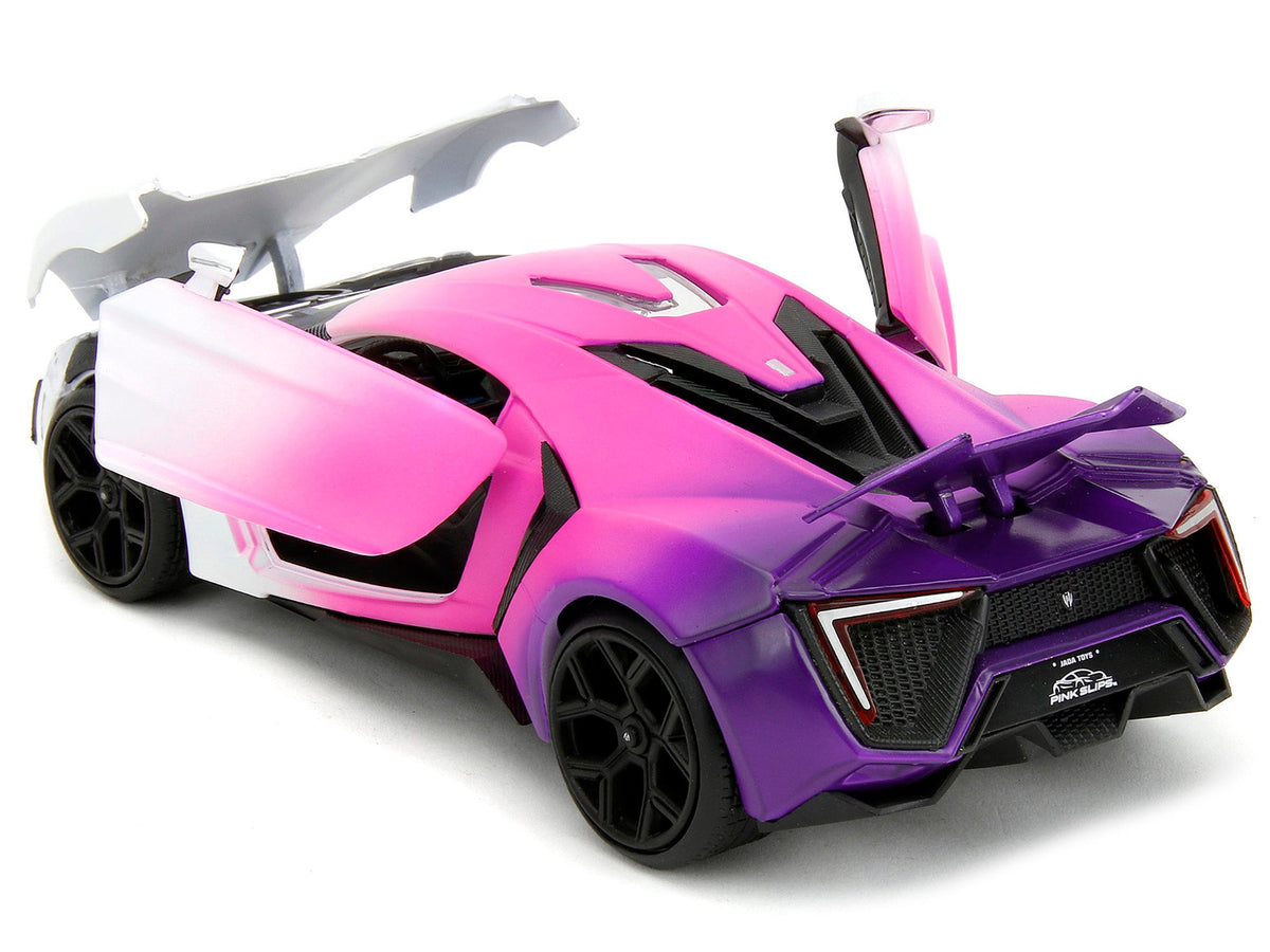 Lykan Hypersport White Pink and Purple Gradient "Pink Slips" Series 1/24 Diecast Model Car by Jada-Jada-ModelCars.com