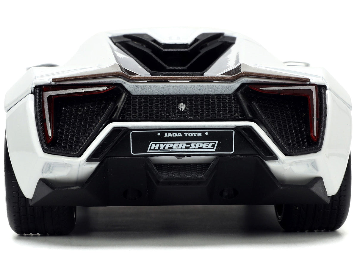 Lykan Hypersport White with Bronze Metallic Rear Spoiler "HKS" "Hyper-Spec" Series 1/24 Diecast Model Car by Jada-Jada-ModelCars.com